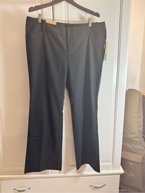 Mossimo Stretch Black Mid Waist Straight Pants Trousers